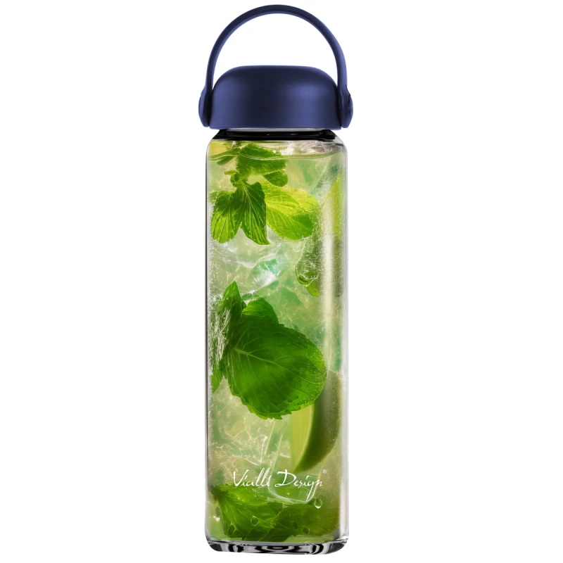 Szklana butelka na wodę Fuori 540 ml granatowa 30244