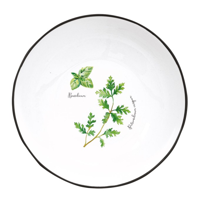 Easy Life/Nuova R2S, porcelanowy talerz-miseczka do zupy, 18 cm - HERBARIUM