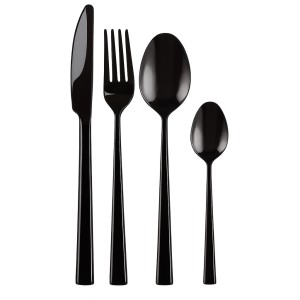 Komplet sztućców Piano Shiny Black 24 sztuki w pudełku
