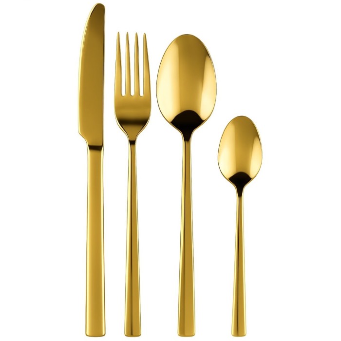 Komplet sztućców Piano Shiny Gold 24 sztuki w pudełku