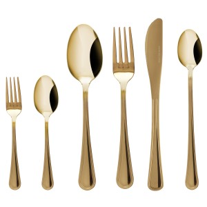Komplet 24 szt. sztućców dla 4 osób Luce złoty