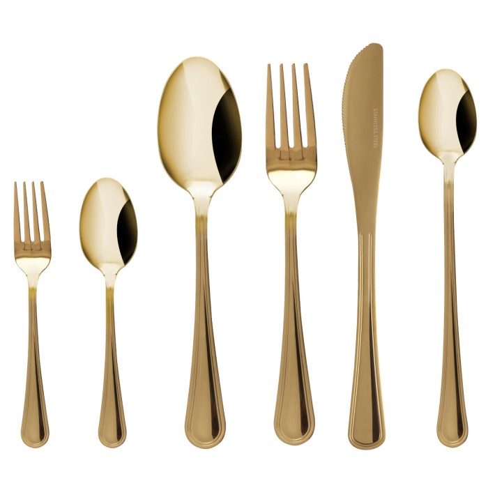 Komplet 24 szt. sztućców dla 4 osób Luce złoty