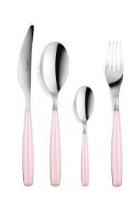 Komplet sztućców 24 szt. Diva różowy