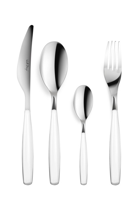 Komplet sztućców 24 szt. Diva biały