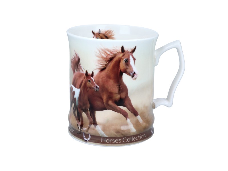 Carmani, porcelanowy kubek 450ml - Horses Coll., konie