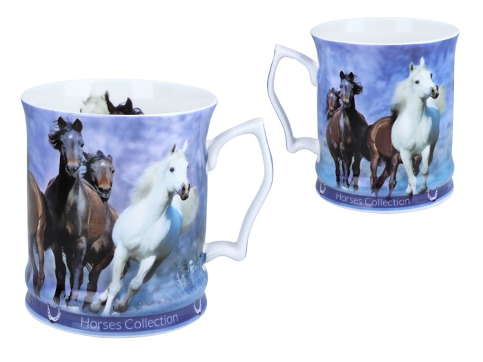 Carmani, porcelanowy kubek 450ml - Horses Coll., konie