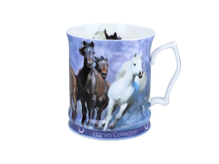 Carmani, porcelanowy kubek 450ml - Horses Coll., konie