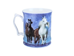 Carmani, porcelanowy kubek 450ml - Horses Coll., konie