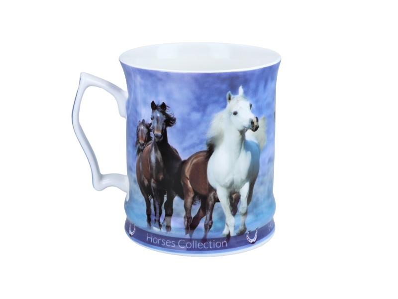 Carmani, porcelanowy kubek 450ml - Horses Coll., konie