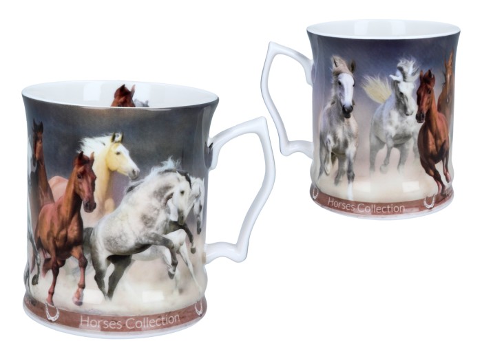 Carmani, porcelanowy kubek 450ml - Horses Coll., konie