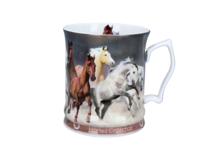 Carmani, porcelanowy kubek 450ml - Horses Coll., konie