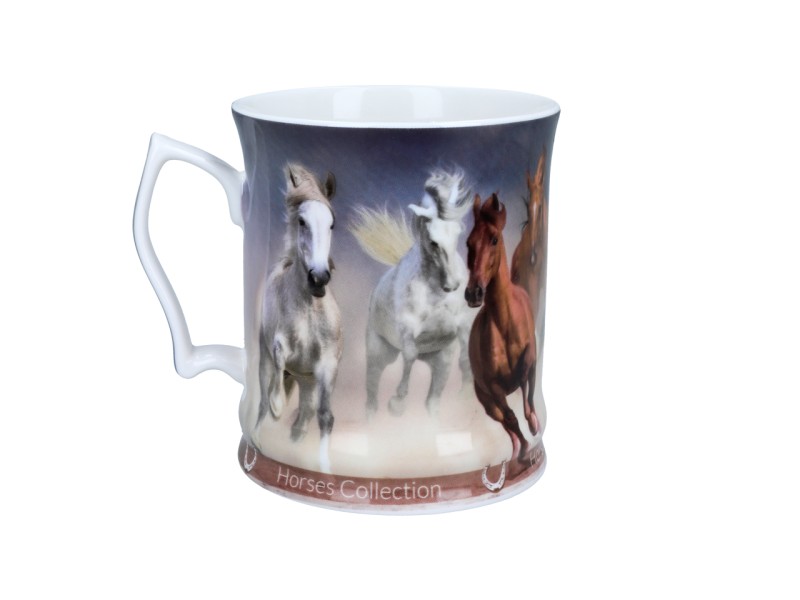 Carmani, porcelanowy kubek 450ml - Horses Coll., konie