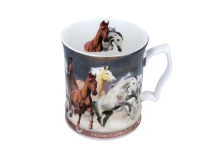 Carmani, porcelanowy kubek 450ml - Horses Coll., konie