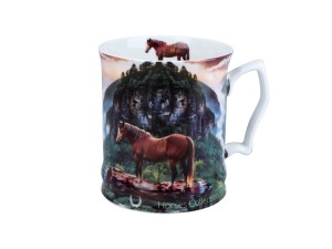 Carmani, porcelanowy kubek 450ml - Horses Coll., konie