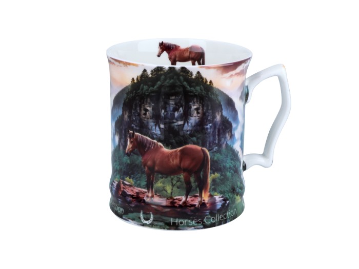 Carmani, porcelanowy kubek 450ml - Horses Coll., konie