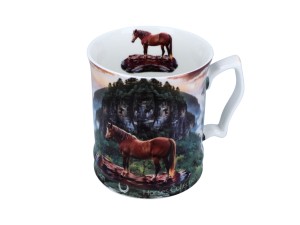 Carmani, porcelanowy kubek 450ml - Horses Coll., konie