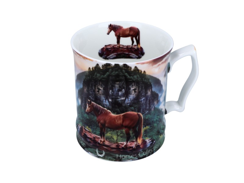Carmani, porcelanowy kubek 450ml - Horses Coll., konie