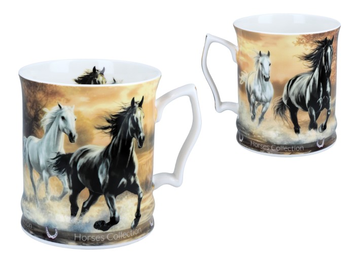 Carmani, porcelanowy kubek 450ml - Horses Coll., konie
