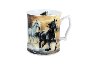 Carmani, porcelanowy kubek 450ml - Horses Coll., konie
