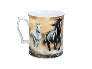 Carmani, porcelanowy kubek 450ml - Horses Coll., konie