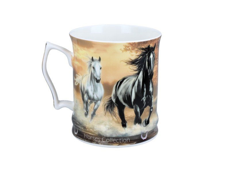 Carmani, porcelanowy kubek 450ml - Horses Coll., konie