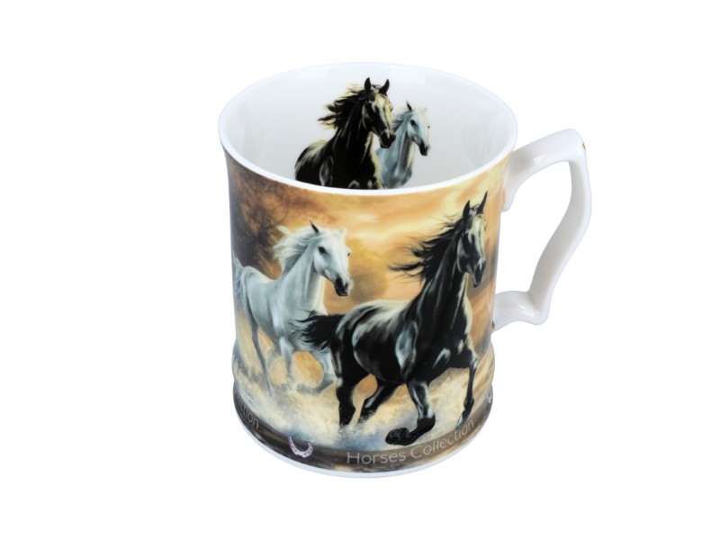 Carmani, porcelanowy kubek 450ml - Horses Coll., konie