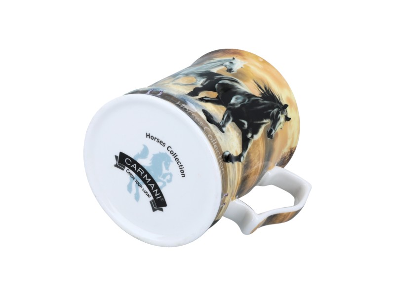 Carmani, porcelanowy kubek 450ml - Horses Coll., konie