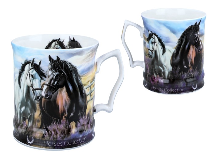 Carmani, porcelanowy kubek 450ml - Horses Coll., konie