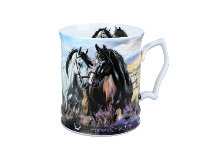 Carmani, porcelanowy kubek 450ml - Horses Coll., konie