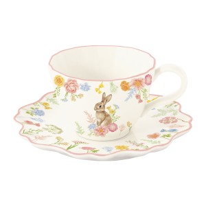Easy Life/Nuova R2S, porcelanowa filiżanka 200ml ze spodkiem - TRES JOLIE