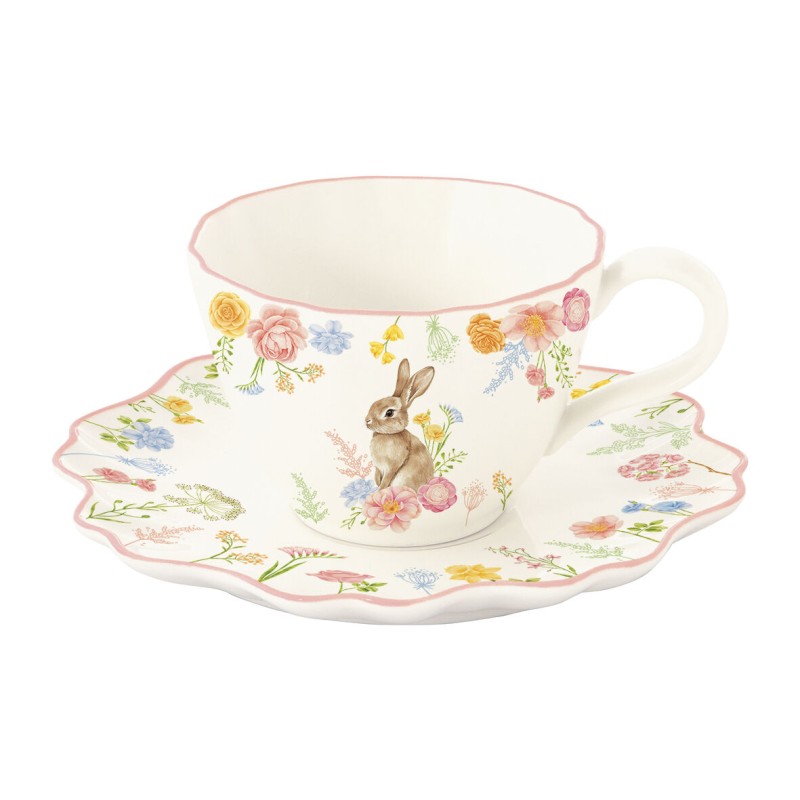 Easy Life/Nuova R2S, porcelanowa filiżanka 200ml ze spodkiem - TRES JOLIE