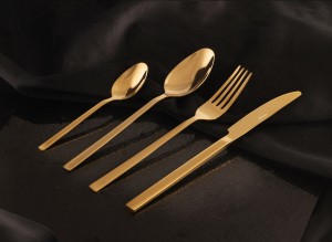Nóż obiadowy Piano Shiny gold 3 sztuki zawieszka 30916