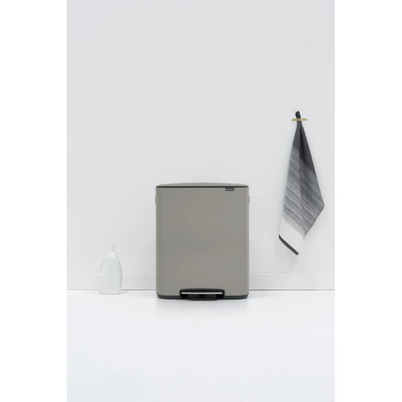 Kosz na śmieci pedałowy Bo 2x30L mineralny szary 211485