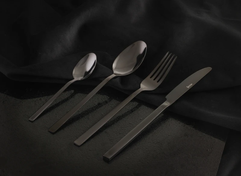 Łyżka obiadowa Piano Shiny black 3 sztuki zawieszka 30855