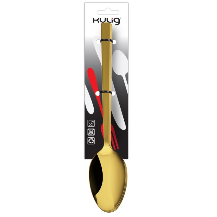 Łyżka obiadowa Piano Shiny gold 3 sztuki zawieszka 30909