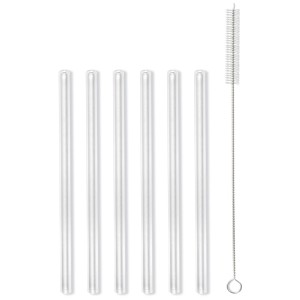Słomki szklane transparent 15cm zestaw 6 sztuk ze szczoteczką 26582