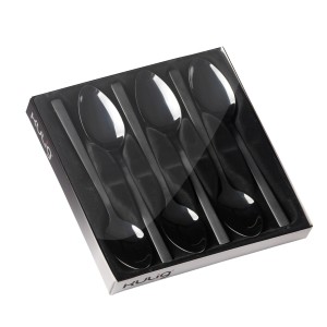 Komplet 6 łyżeczek do herbaty Piano black w pudełku 29590