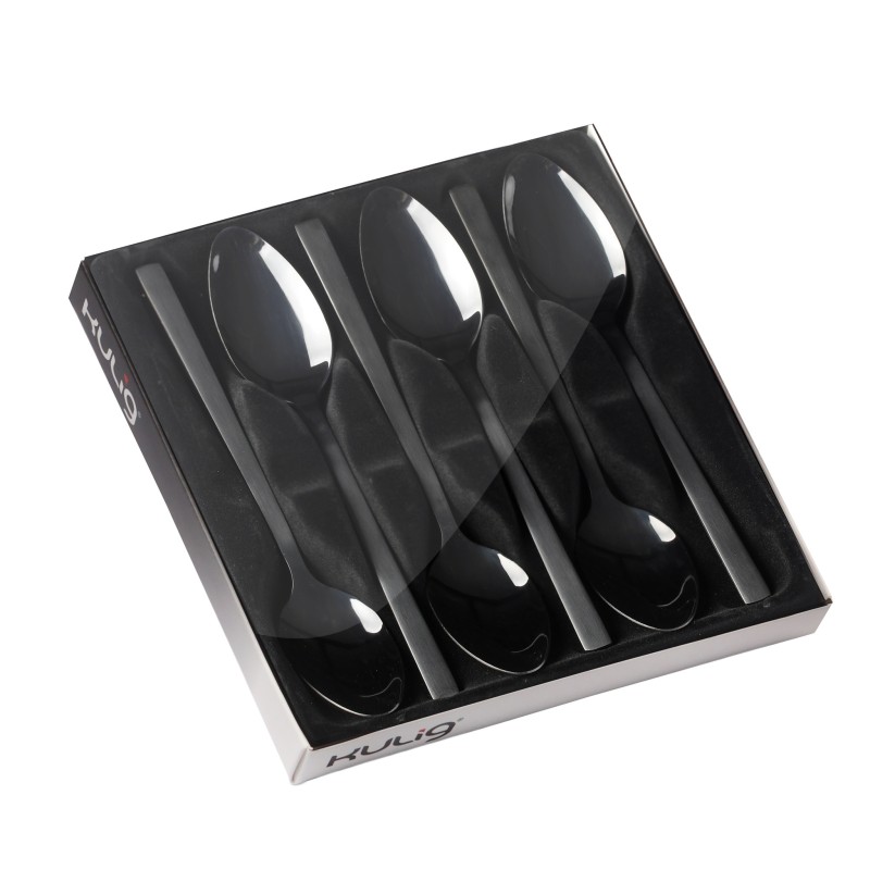 Komplet 6 łyżeczek do herbaty Piano black w pudełku 29590