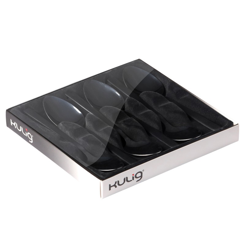 Komplet 6 łyżeczek do herbaty Piano black w pudełku 29590