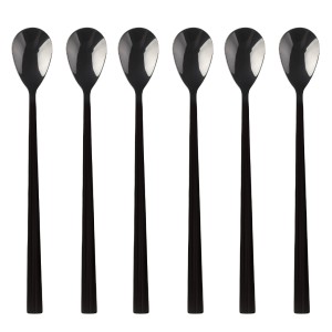 Zestaw 6 łyżeczek coctailowych Piano black w pudełku 29613