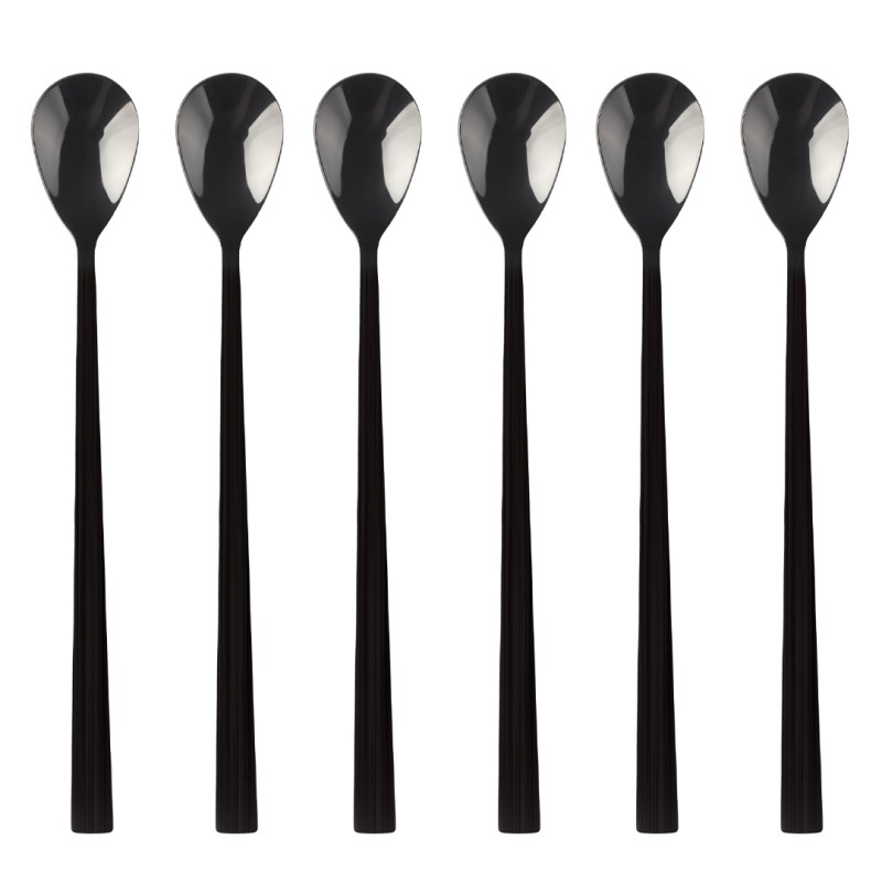 Zestaw 6 łyżeczek coctailowych Piano black w pudełku 29613
