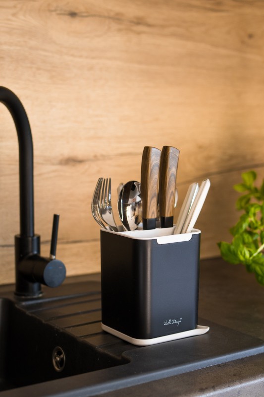 Ociekacz na sztućce Livio Duo czarny 25639