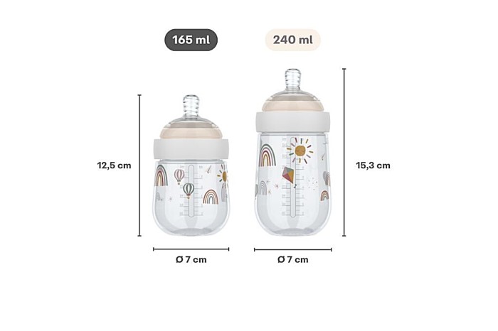 Butelka ze smoczkiem Mio 165 ml Sunshine &amp; Rainbow 108061065245