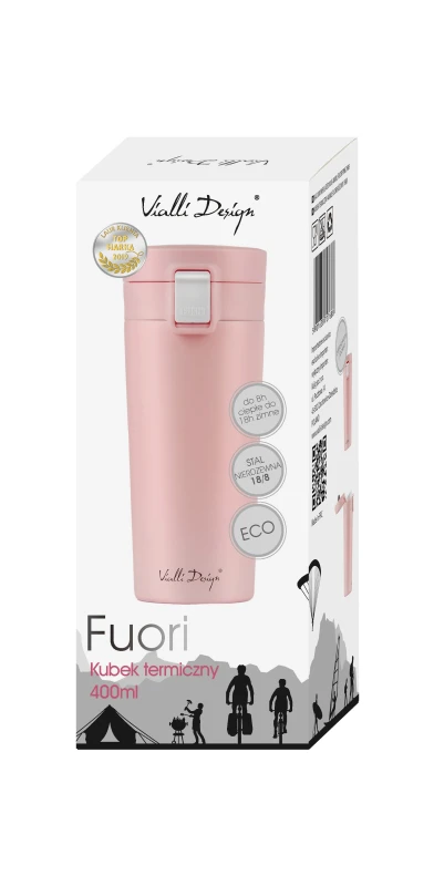 Kubek termiczny 400ml FUORI różowy 27688