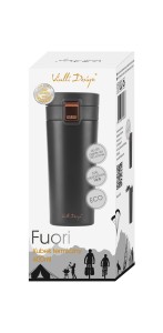 Kubek termiczny 400ml FUORI czarny Rose Gold 28036