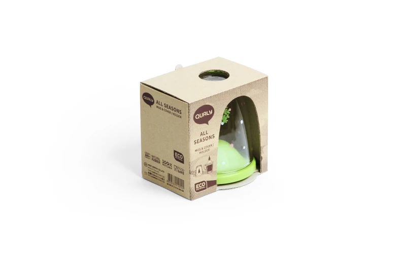 Kubek z podstawką Spring zielony 10315-GN-GN