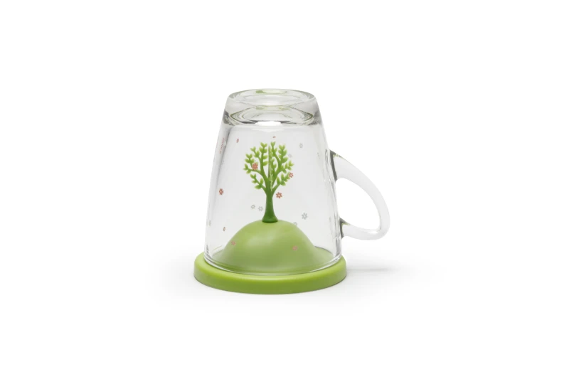 Kubek z podstawką Spring zielony 10315-GN-GN