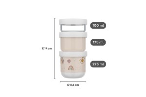 Pojemnik na przekąski piętrowalny Mio 3-częściowy Little Farm 108034065399