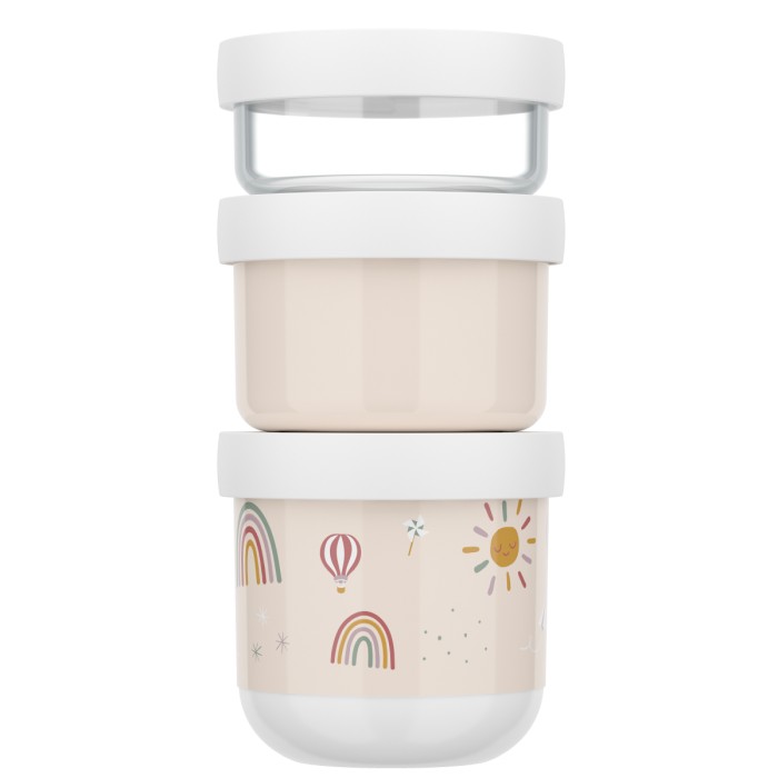 Pojemnik na przekąski piętrowalny Mio 3-częściowy Sunshine &amp; Rainbow 108034065245