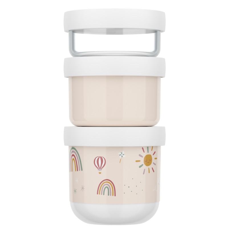 Pojemnik na przekąski piętrowalny Mio 3-częściowy Sunshine &amp; Rainbow 108034065245